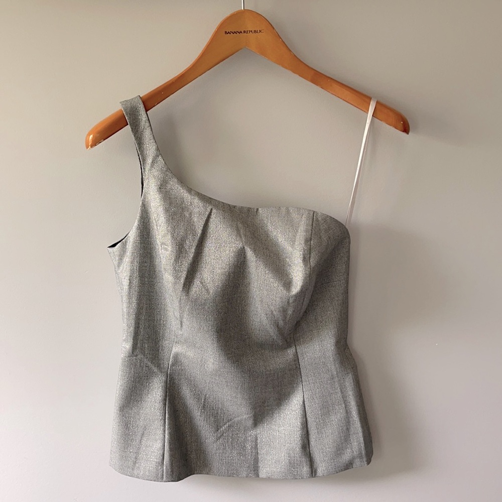 Crazy flattering OASIS 1 shoulder corset top sz 6